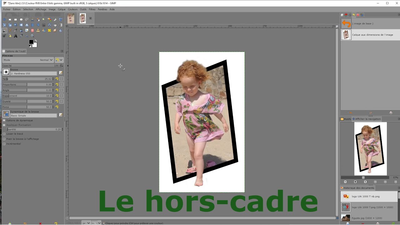 Hors cadre dans GIMP