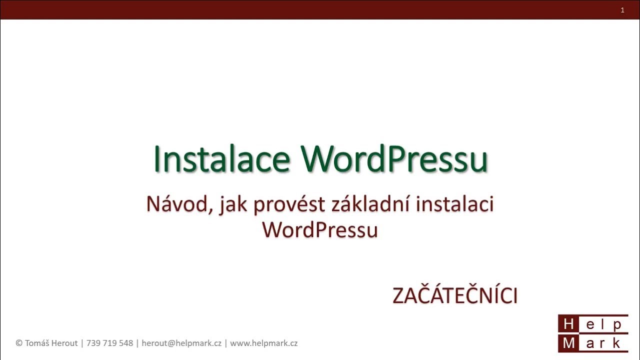 WordPress instalace pro začátečníky