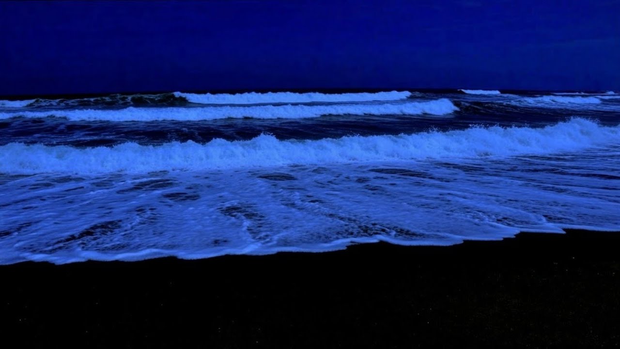 Relaxing Ocean Waves at Night | Calming Beach Ambience for Sleep & Stress Relief