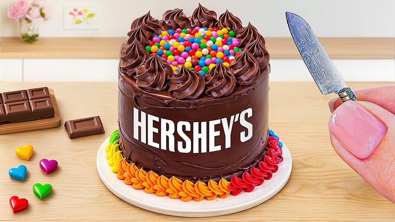 Miniature Hershey’s Perfectly Chocolate Cake Recipe | Satisfying Chocolate Cake Decorating Hacks