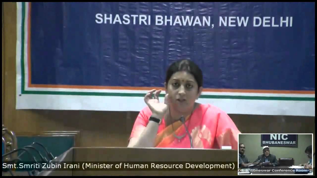 HRD Minister Smt. Smriti Irani Video Conferencing with Eastern Region 08 September 2015