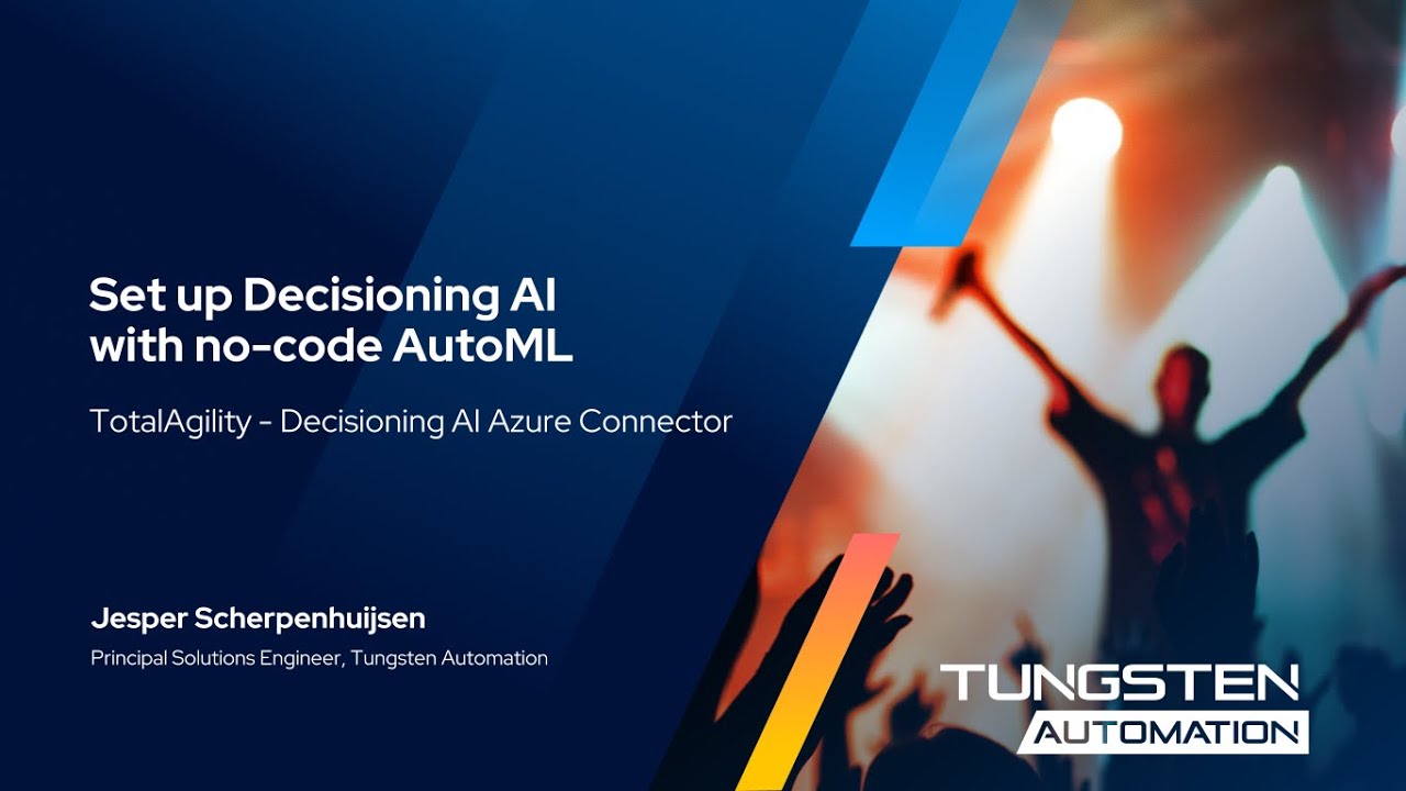 2. Setup Decisioning AI with no-code AutoML - Tungsten TotalAgility - Decisioning AI Azure Connector