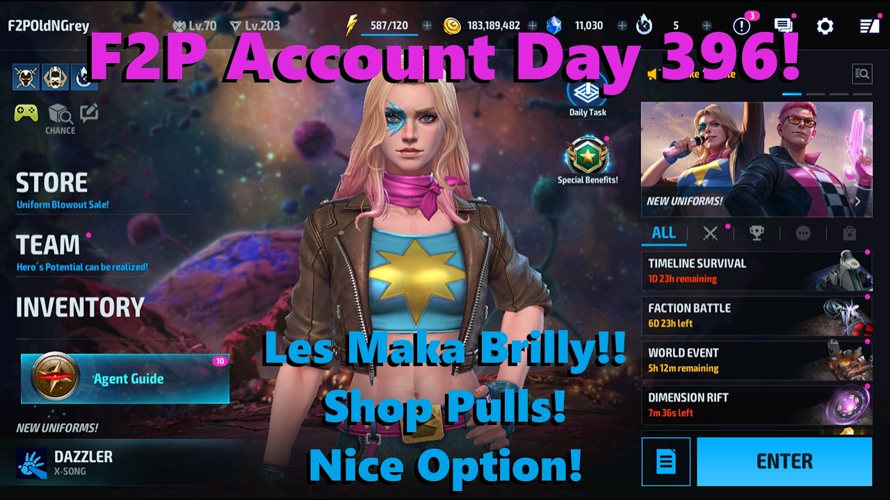 Marvel Future Fight: F2P Account Day 396! Les Maka Brilly!!  More Shop Pulls! Nice Option! 🏆🤓☢️