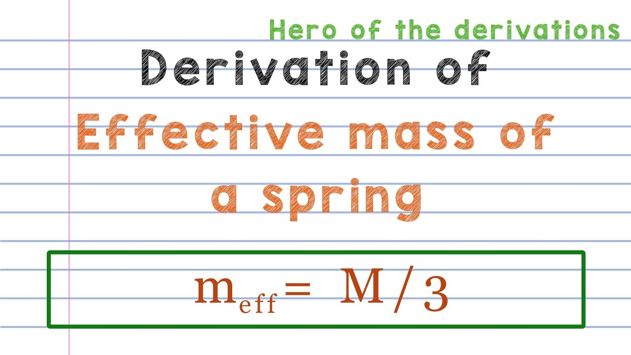 Вывод эффективной массы колеблющейся пружины|Период колебаний при массе пружины (М)