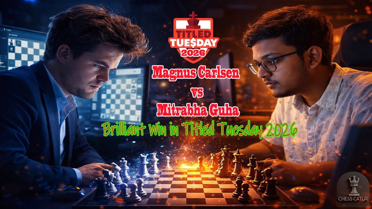 Magnus Carlsen vs Mitrabha Guha🔹Brilliant Win in Titled Tuesday 2026