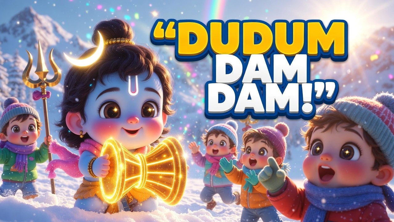 Dudum Dam Dam. डुड़ुम डम डम चले ढोल /Kids Winter Dance Song ❄️ Damru Beats with Cute Shankar