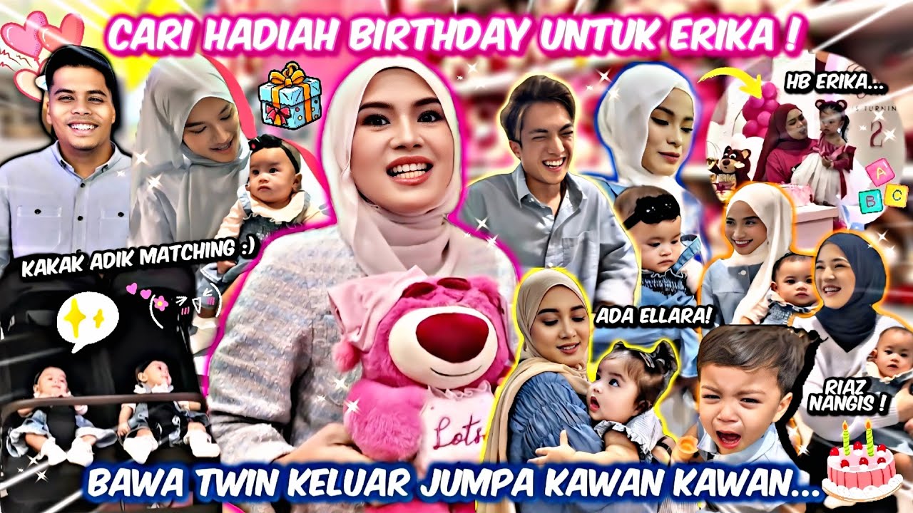 BAWA TWIN KE BIRTHDAY ERIKA! FIRST TIME JUMPA FRIENDS!