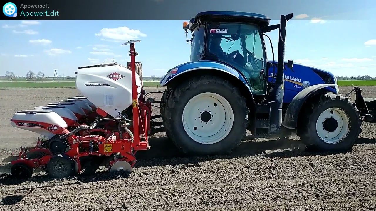 Siew kukurydzy 2021 u Prezesa New Holland T6.180 + KUHN MAXIMA 3 TS