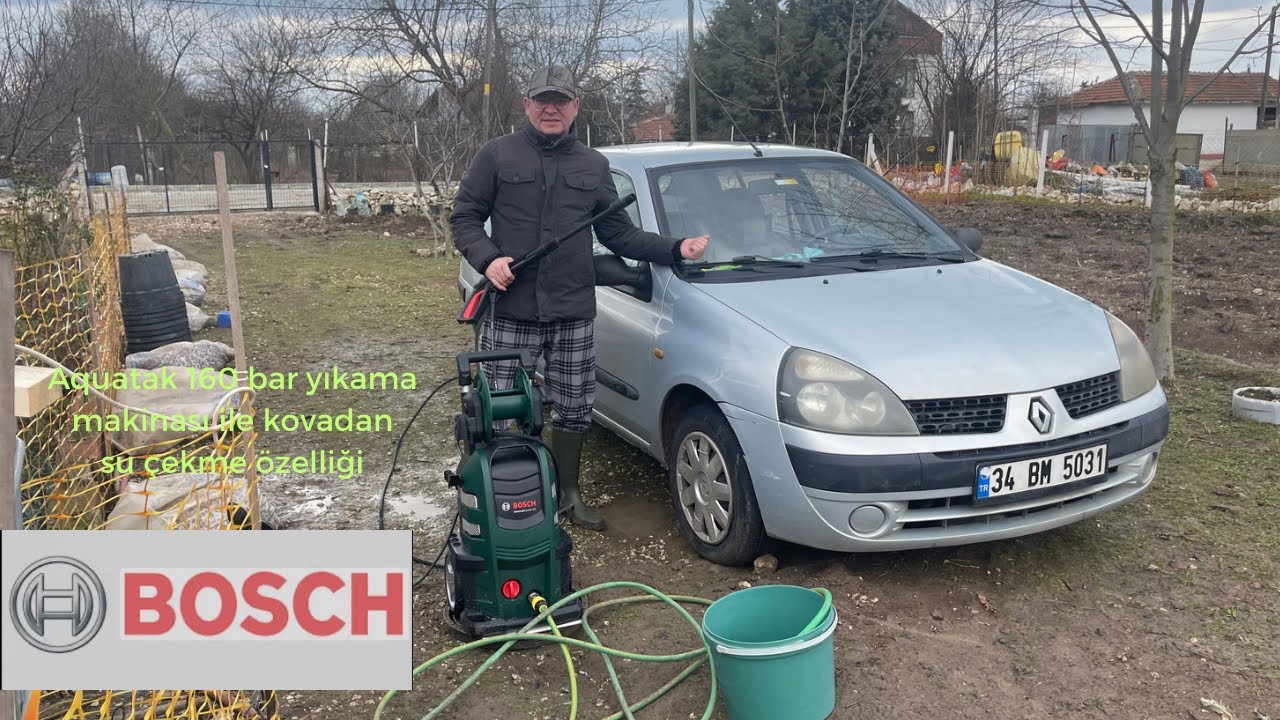 Bosch aquatak 160 bar yıkama makinası ile kovadan su çekerek araba yıkadım #bosch #otoyıkama