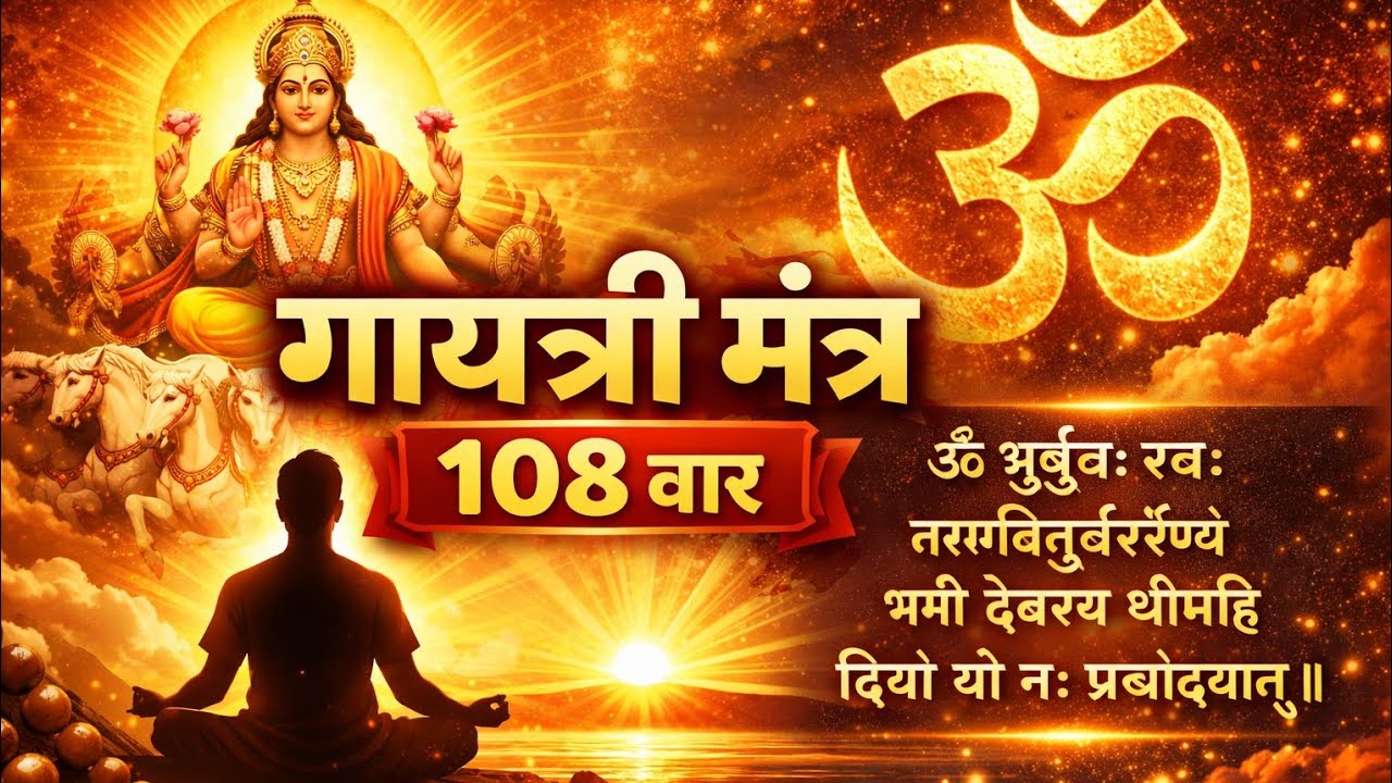 🙏ॐ गायत्री मंत्र 108 बार | ध्यान और शांति के लिए | Morning Meditation🙏सुबह ध्यान के लिए श्रेष्ठ है