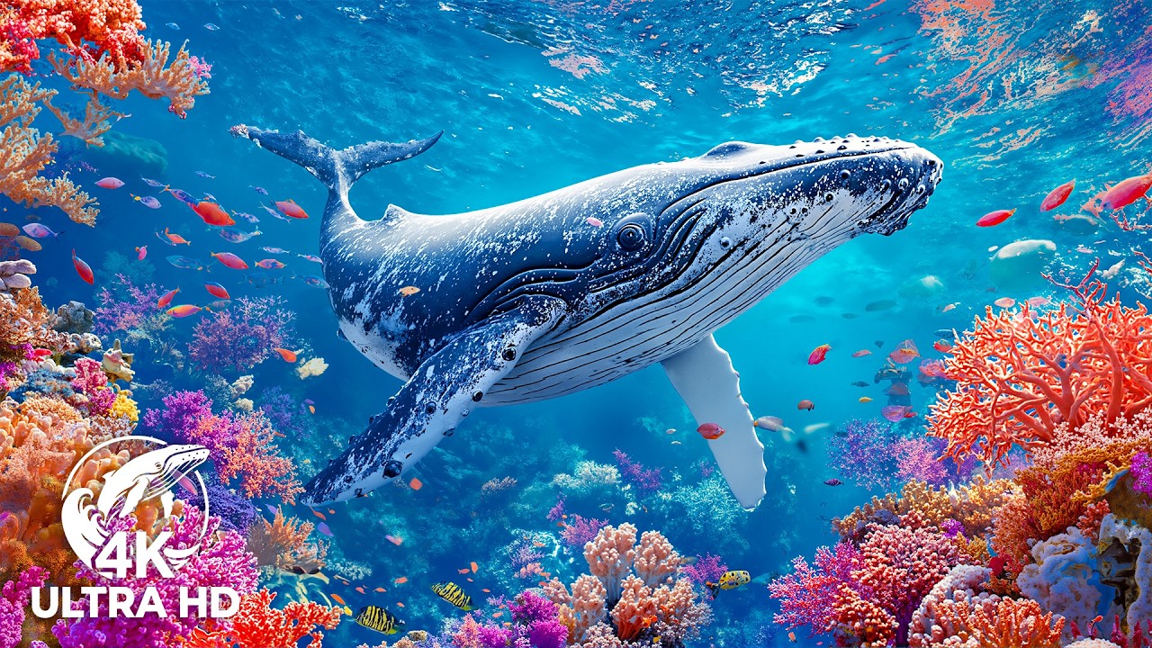 Marine Animals 4K – Stunning Ocean World with Colorful Coral Reefs & Relaxing Sleep Music