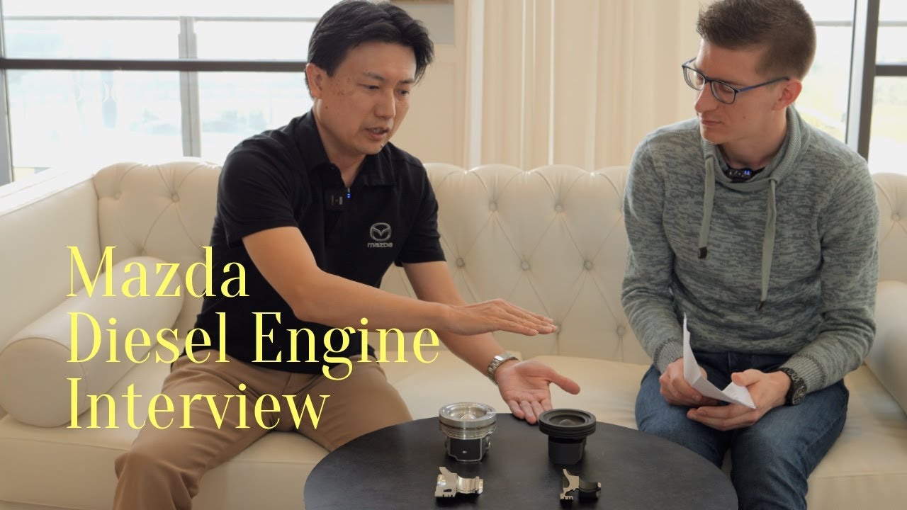 Daisuke Shimo goes into detail about the NEW Mazda inline six Diesel engine (German Subs)