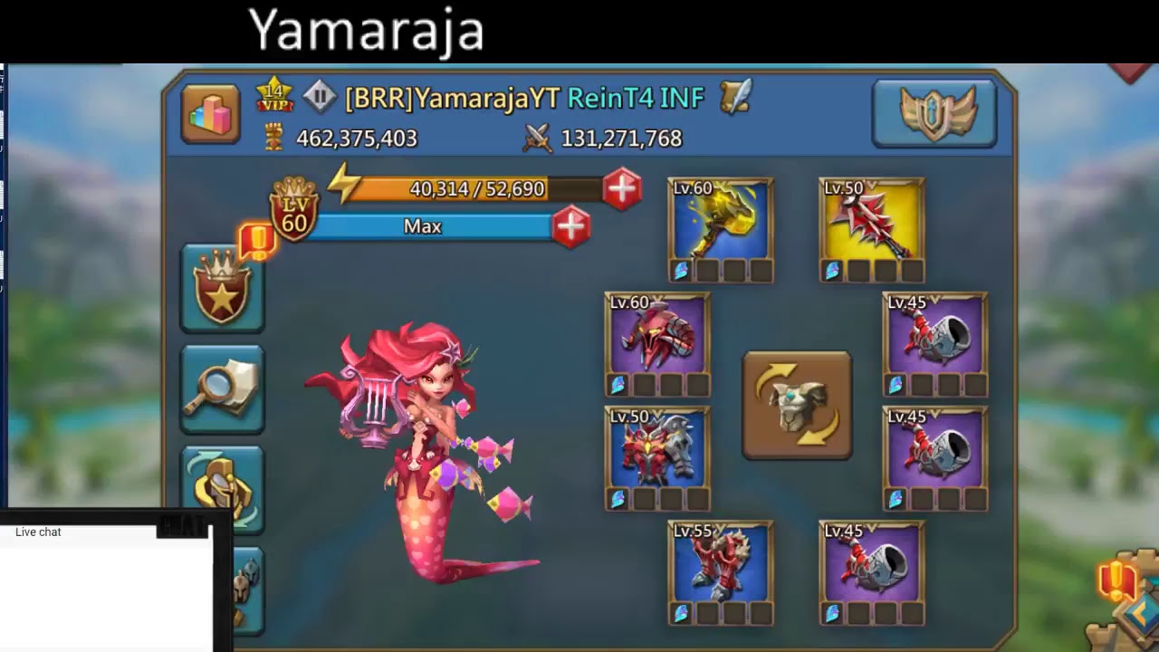 Lords Mobile [BRR] Yamaraja ^_^ K94 SGK Taking some heat After Rain is always online!! 424Mil Start