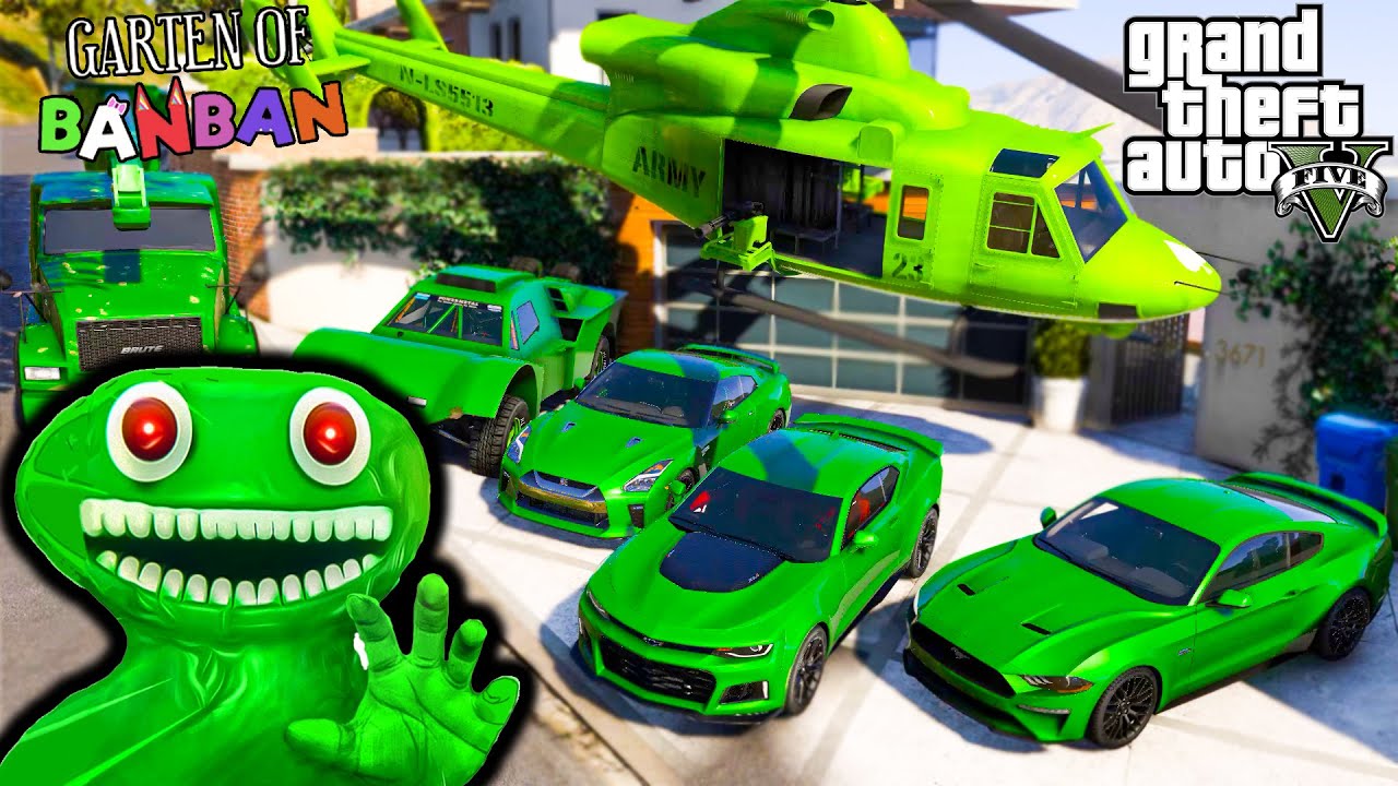 GTA 5 - Stealing Garten of BANBAN Cars with Franklin! (Real Life Cars)
