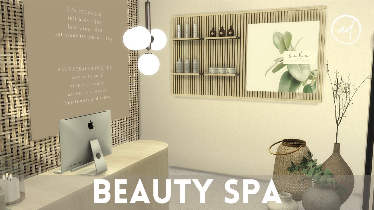 BEAUTY SPA with indoor pool, sauna & massage rooms || Sims 4 || CC SPEED BUILD + CC List