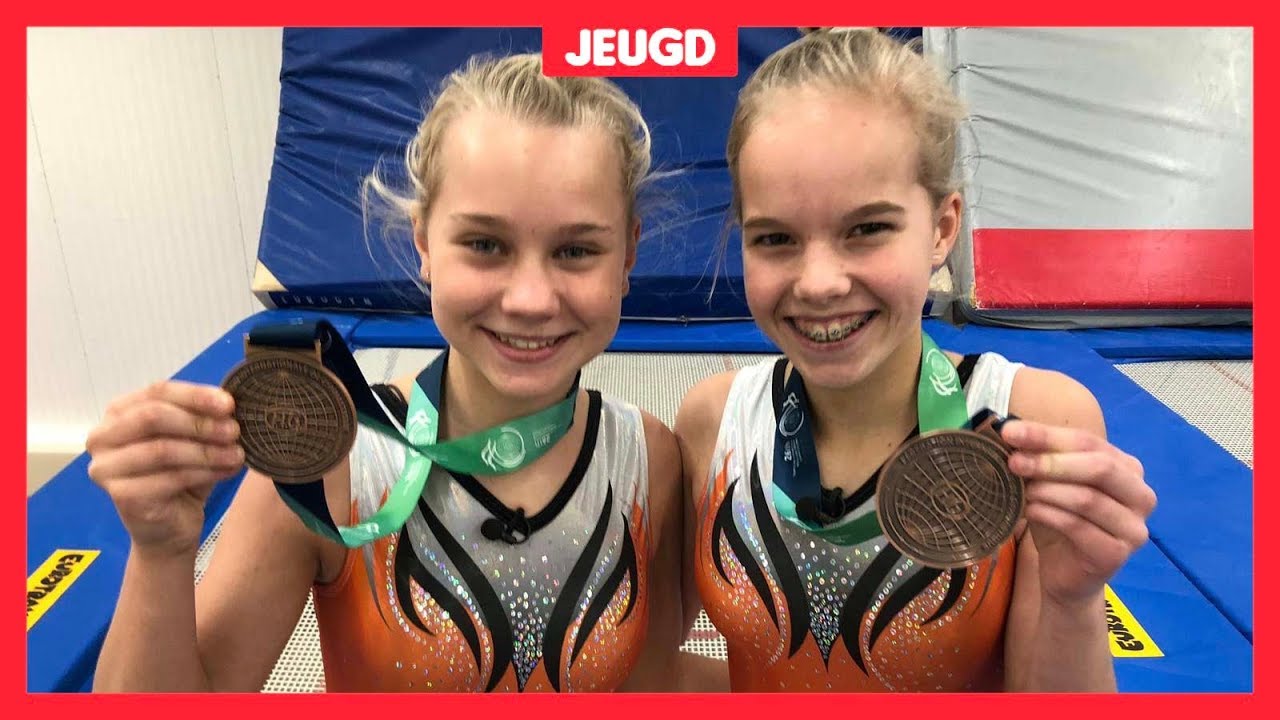 Eline en Valerie winnen medaille op WK trampolinespringen