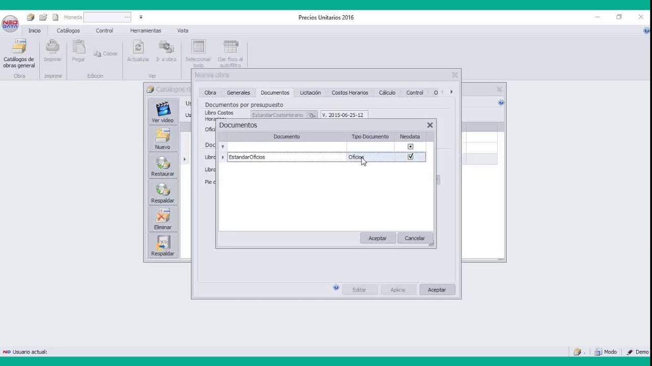 Presupuesto con Neodata desde 0, (configuración Inicial)