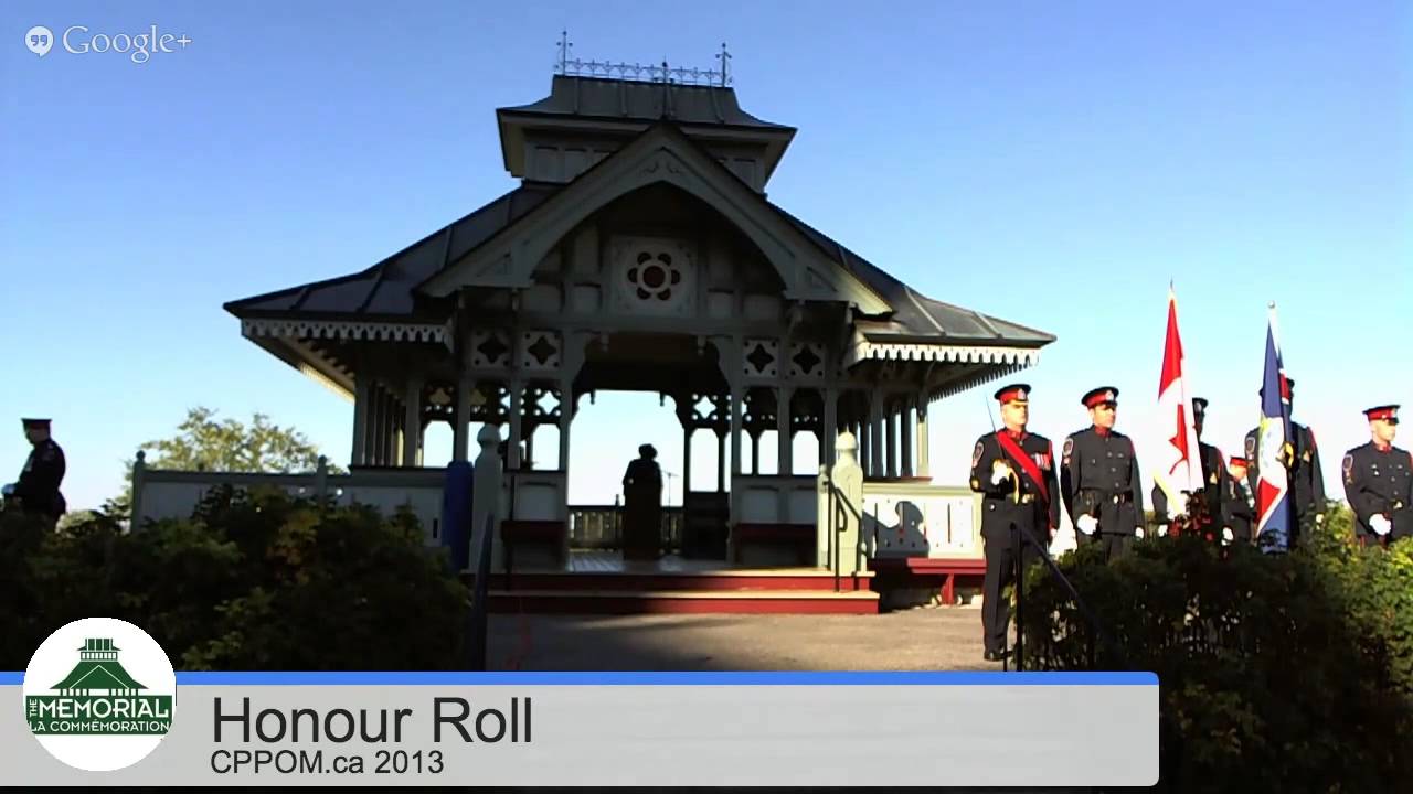 Reading of The Honour Roll at Memorial Pavilion