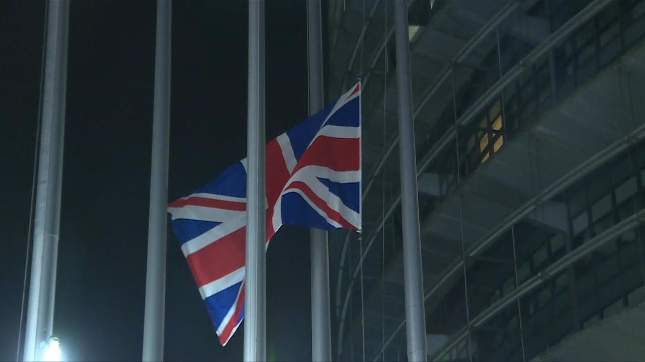 British flag lowered at the European Parliament in Strasbourg | AFP