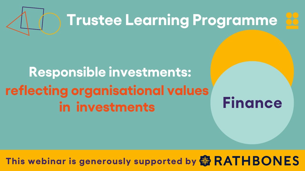 Trustee Learning Programme - Responsible Investments:reflecting organisational values in investments