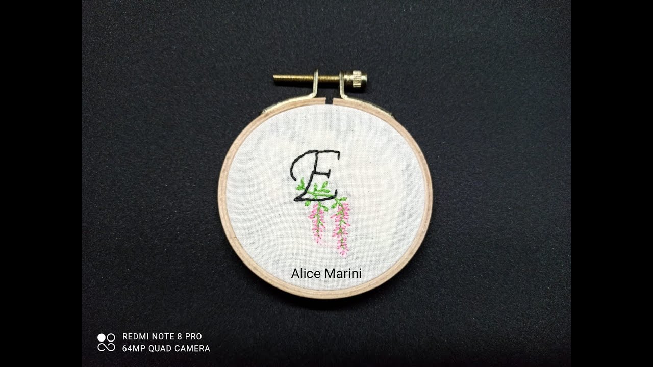 Hand Embroidery: Letter E