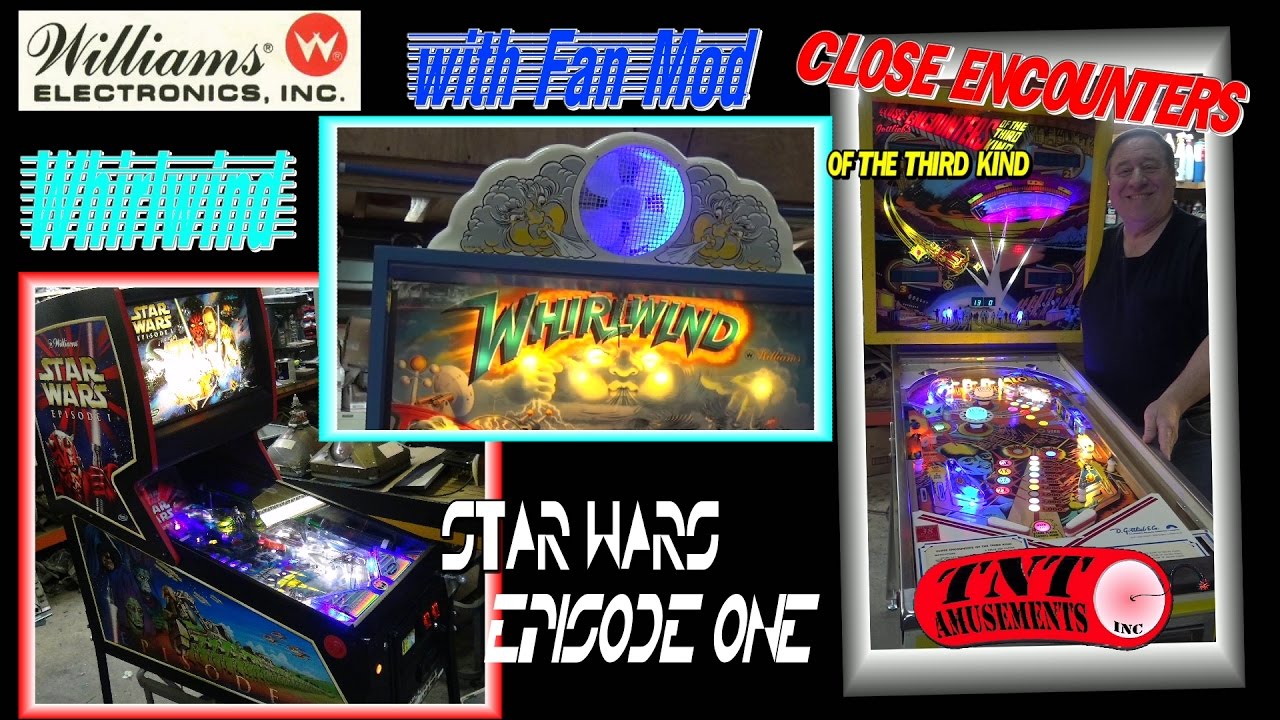 #1245 Williams WHIRLWIND - STAR WARS EPISODE ONE Pinball-Sega SPACE FIREBIRD-TNT Amusements