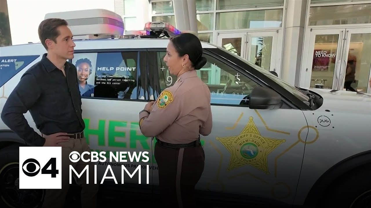 Self-driving police cruiser patrolling the streets in Miami-Dade