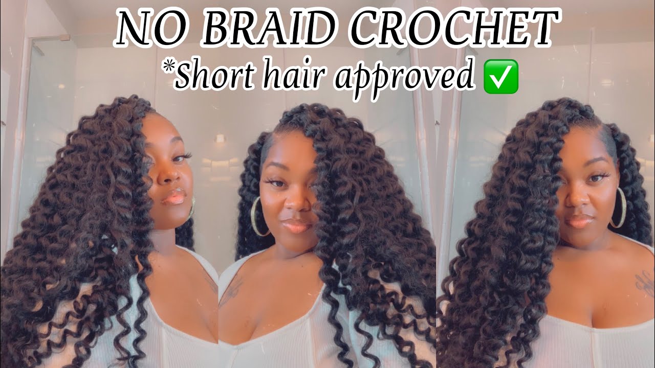 *SUPER EASY* NO BRAIDS CROCHET ON SHORT HAIR | VLOGMAS | PROTECTIVE HAIRSTYLES |Tatiaunna