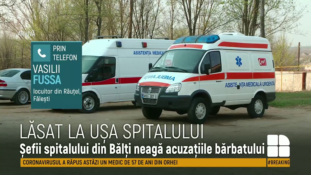 Caz revoltător la Bălţi: Un bărbat bolnav de COVID-19 susţine că ar fi fost lăsat la ușa spitalului