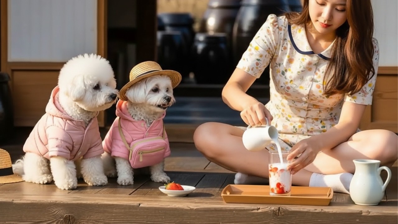 White Bichon’s Strawberry Garden Adventure🍓🌿 | White Bichon Puppy’s First Trip to the Farm 🐾💕