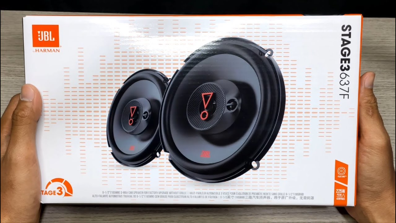 Обзор акустики JBL STAGE3 637F от HARMAN, 3-полосная модель, цена 1290 бат за пару.