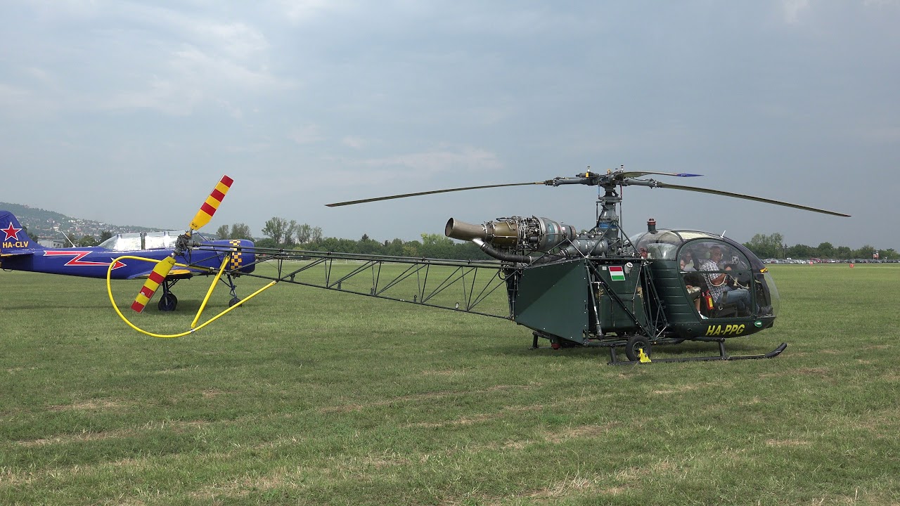 SA 318 C Alouette II Helicopter take-off 4K HA-PPG