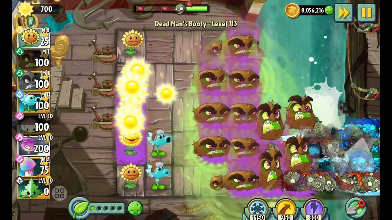 Plants Vs Zombies 2: Dead Man's Booty, уровень 113 #зомби #игры #plantsvszombies #pvz #прыжок