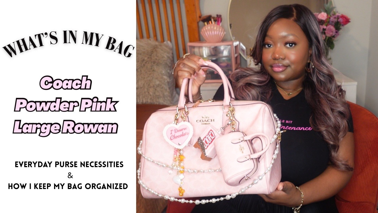 Что в моей сумке COACH — большая, нежно-розовая, Rowan 💕 Необходимые вещи для сумки + организация...