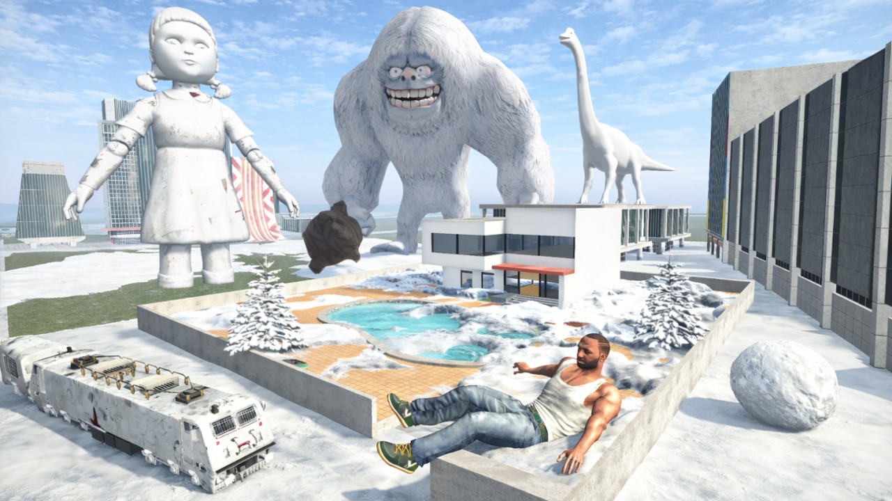 Franklin House in Snow Tsunami in Indian Bike Driving 3D