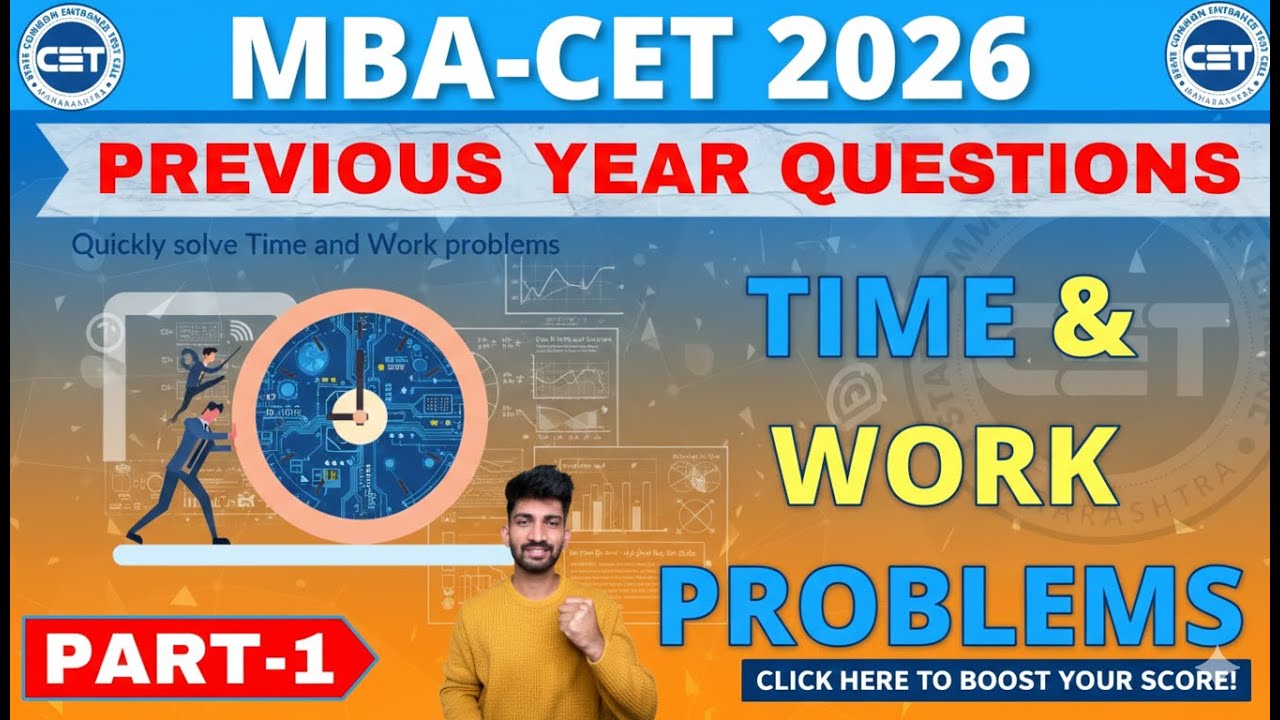 Time and Work Problem for MBA CET 2026 | MBA-CET Previous Year Questions 2026