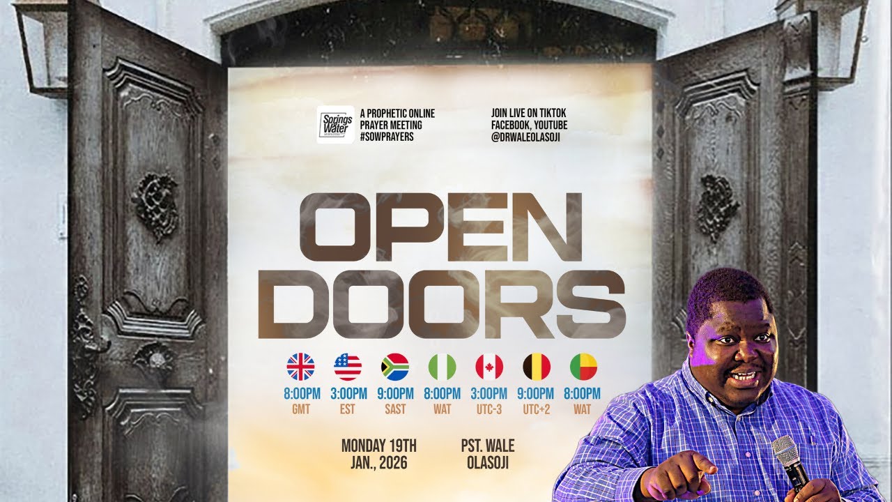 🚪 OPEN DOORS | 1-Hour Online Prayer with Dr. Wale Olasoji 🙏🔥 | January 19, 2026 🙏🏻