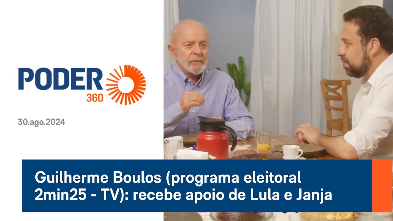Guilherme Boulos (programa eleitoral 2min25 - TV): recebe apoio de Lula e Janja