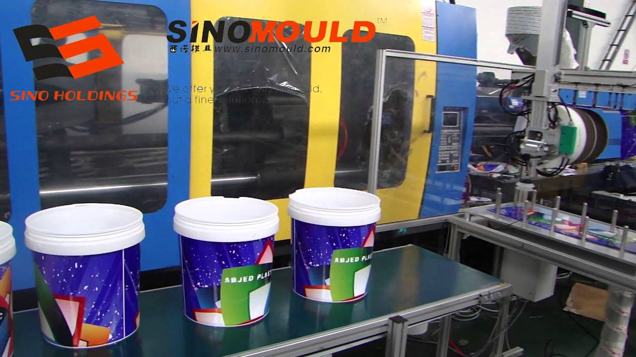 IML paint bucket injection mould,machine,robot