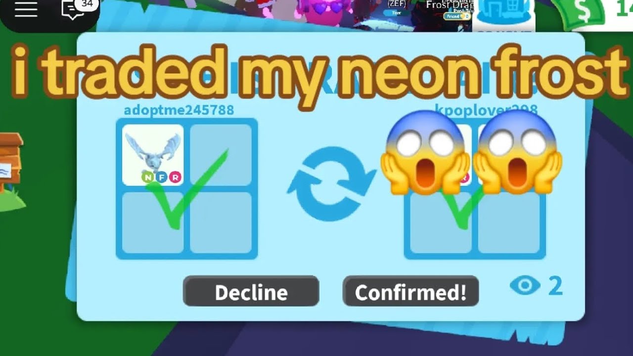 🐉❄️ I traded my neon frost in adoptme #adoptme #roblox #video #gaming 