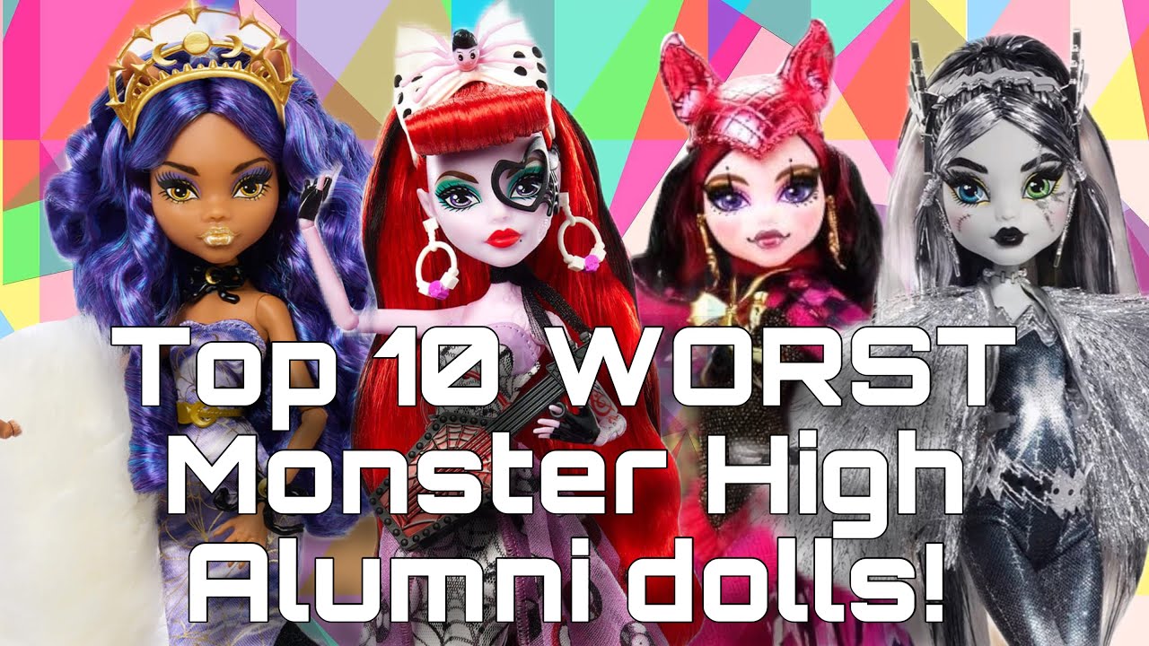 RANKING MY TOP 10 LEAST FAVORITE MONSTER HIGH ALUMNI DOLLS | Tier lists with Lizzie