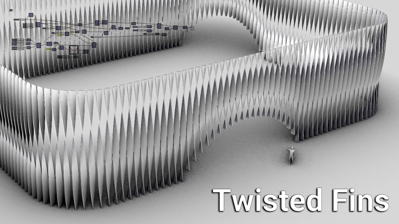 Twisted Fins - Rhino grasshopper parametric tutorial