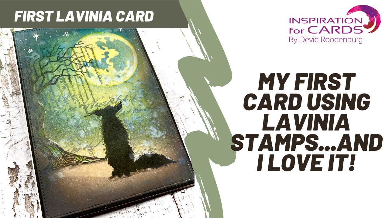 My first Lavinia card using a gell pressed background