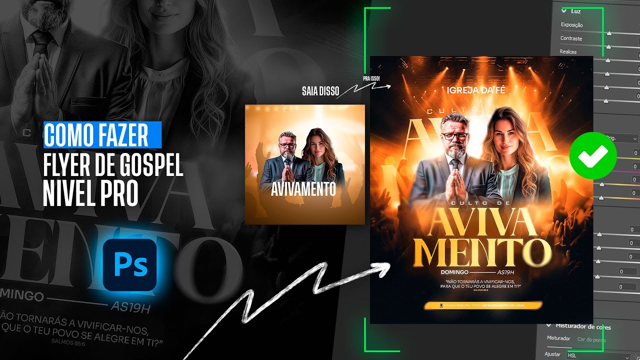 Crie um Flyer Gospel Cinematográfico no Photoshop | Design para Igrejas 2025