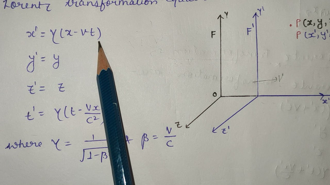 Lorentz and inverse Lorentz transformation// in four vector form and// matrix form // notes//