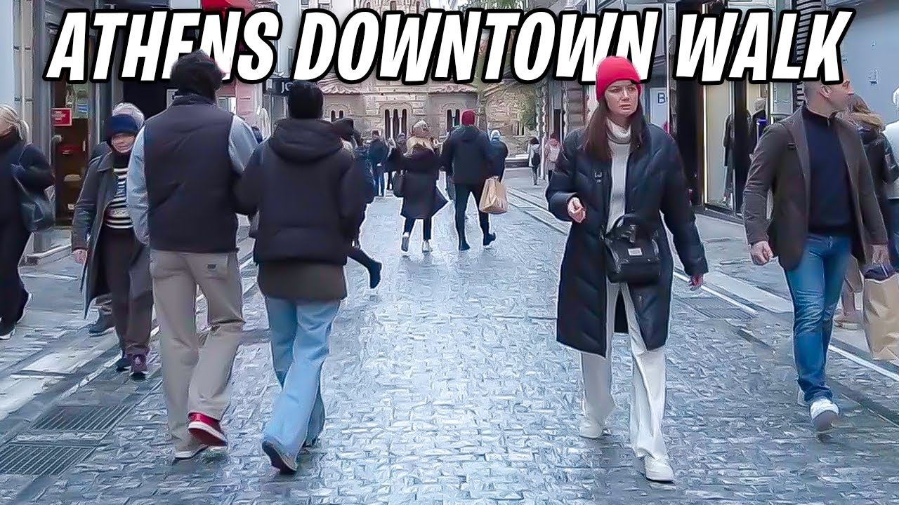 Athens' FAMOUS Tourist Streets in Winter - Walking Tour (part 2)