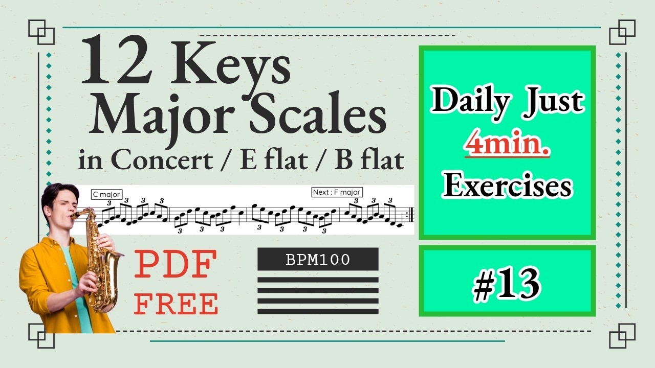 12 Keys Major Scale Exercise #13 Triad Sequence ( 1-3-5 / 6-4-2 ) / Triplets｜団長と一緒に練習しよう！