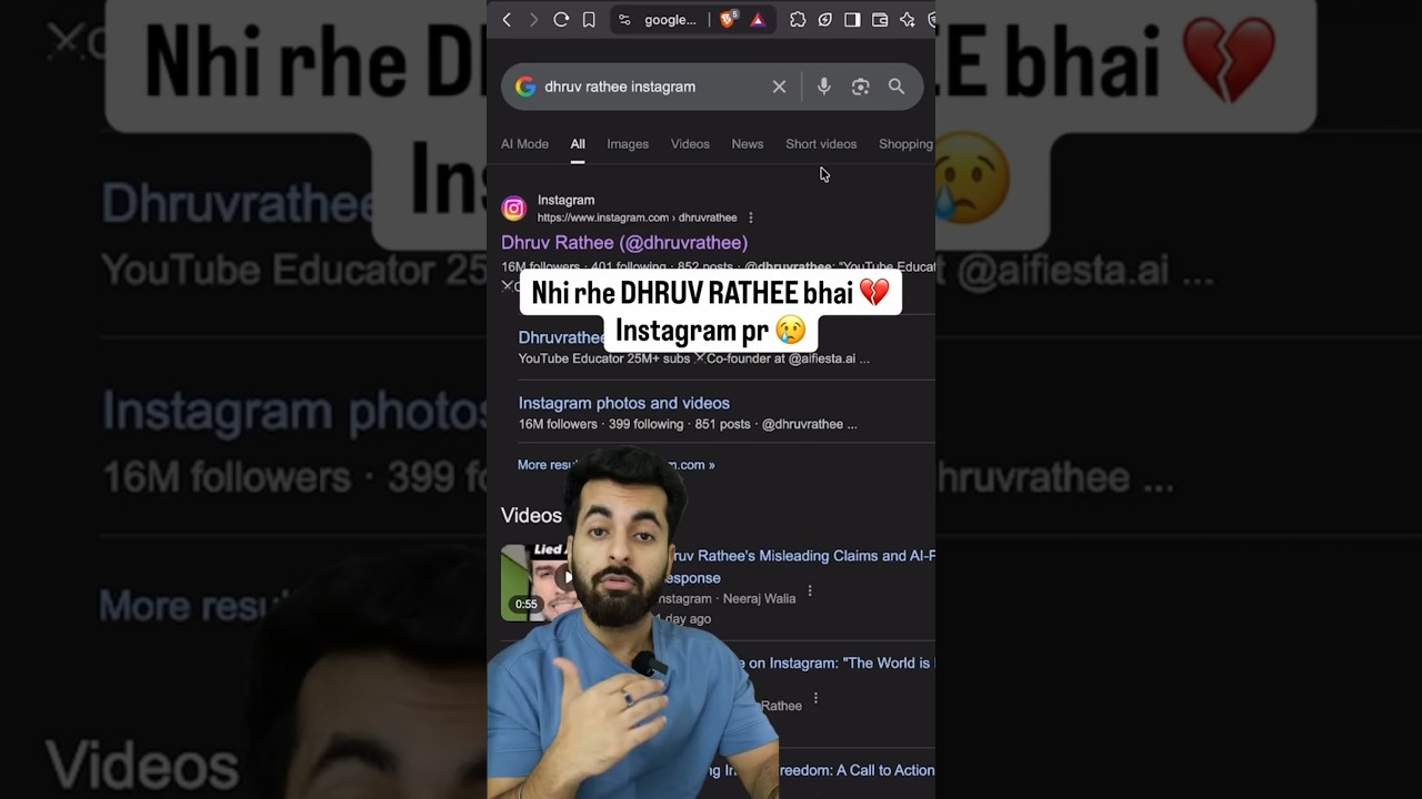 Nhi the DHRUV RATHEE instagram pr 💔...