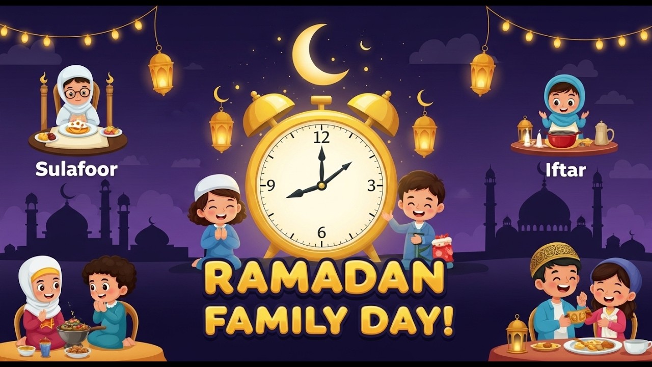 A Full Ramadan Day With Our Family 💛🌙 | From Suhoor to Iftar (Kids Story)