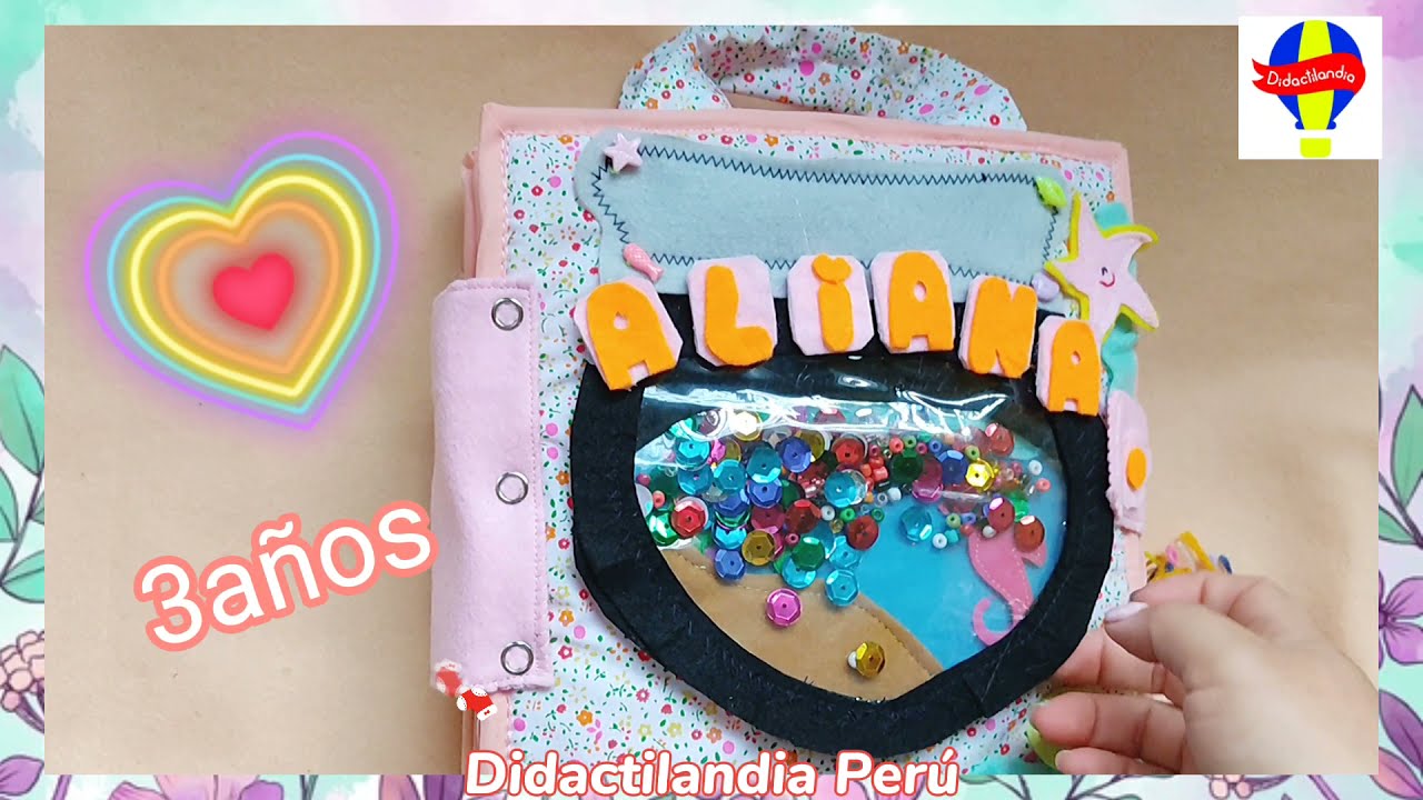 Libro Sensorial para niños de tres y cuatro años 👧🏻🧒🌸⭐ Libro Didáctico e interactivo de tela ✨✨